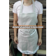 100% pure linen apron with white lace