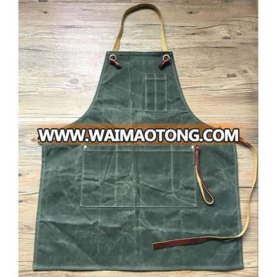 China Factory Custom Welding Apron With Leather Trim