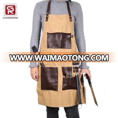 Hot sell bib waxed canvas grilling apron custom logo