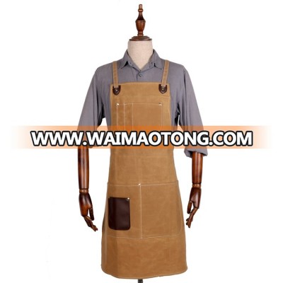 Premium Quality waxed canvas barber apron custom logo