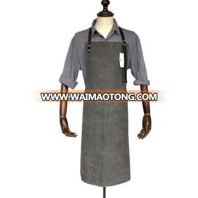 factory custom work barbershop canvas bib apron for men wholesale