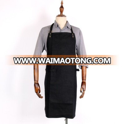 Durable waxed canvas bbq black apron unisex make in china