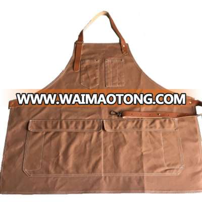 custom canvas shop apron with tool pocket