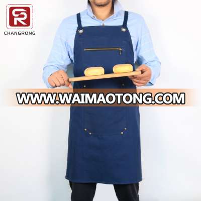 Men and Women canvas cotton cooking apron Chef with pockets wholesale