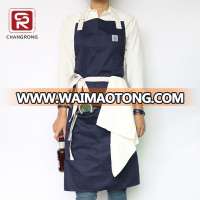 Custom Unisex blue color light weight 100% cotton kitchen apron with pocket