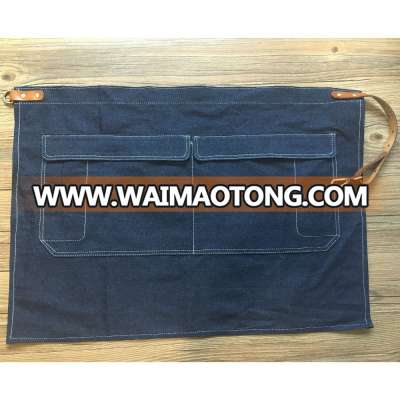 hot sale vintage waist apron denim with leather strap