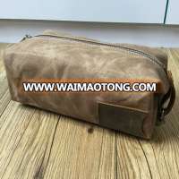 customized vintage waxed canvas pouch for trip