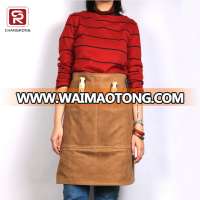 Professional brown waxed canvas garden carpenter waist apron for women