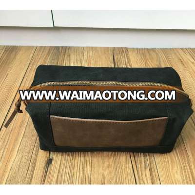 hot sale waxed canvas dopp kit with leather pouch