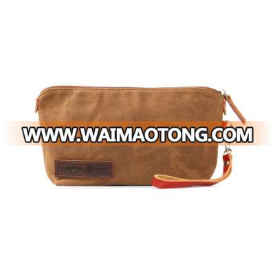 Custom waxed canvas zipper pouch for men