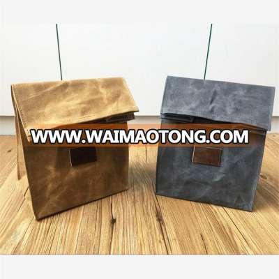 guangzhou factory reusable picnic waxed canvas lunchbag