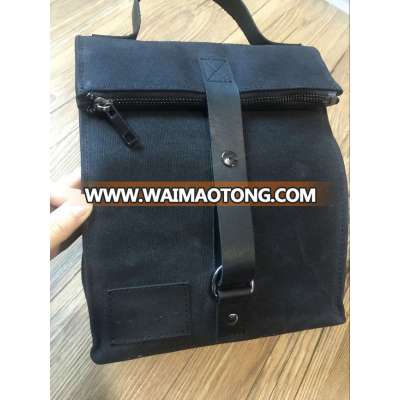 custom embossed logo insulated cooler lunch bag food for men with leather trim