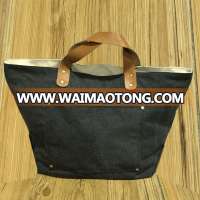 china factory canvas tote bag leather handle for travel