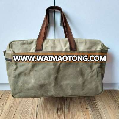 Guangzhou Custom waxed canvas Travel Bag for mens