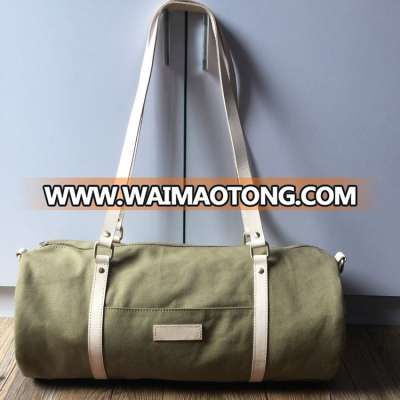 Unisex Leather Shoulder Roll tote Duffle Bags for men