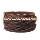 Customized engraved mens leather wrap bracelet gift