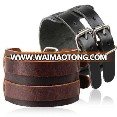 customized bracelet men leather wrap wholesale