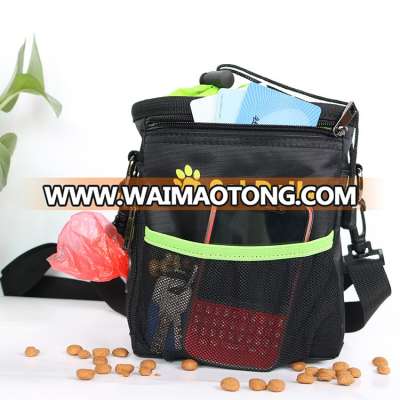 Dog Treat Training Pouch Easily Carries Pet Toys, Kibble, Treats Built In Poop Bag Dispenser