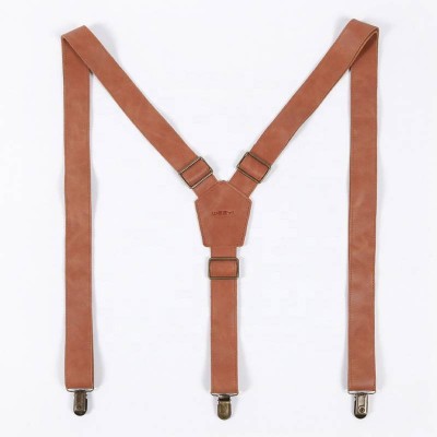 Changrong Custom Brown Leather Suspenders For Men