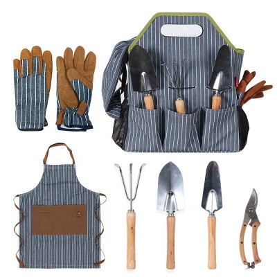 Changrong Custom Best 8 Piece Outdoor Large Durable Hand Garden Storage Tote Bag Gardening Gift Tool Kit Set