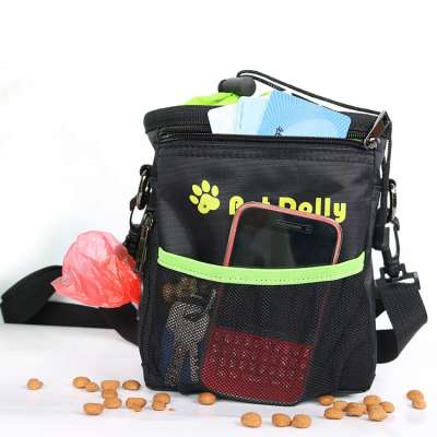 Dog Treat Training Pouch Easily Carries Pet Toys, Kibble, Treats Built In Poop Bag Dispenser